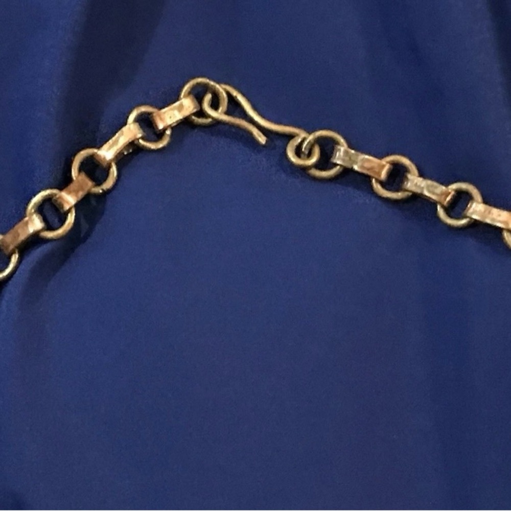 Vintage Aztec Copper Brass Choker Necklace Rare Mexico Tribal Boho Statement Art - Picture 9 of 14